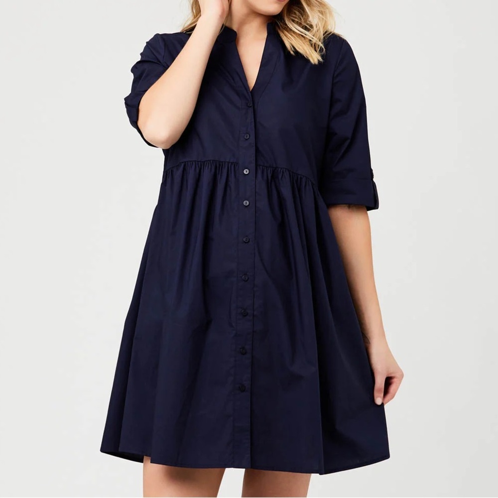 Gap Rustic Orange Maternity Button Down Dress - image 2